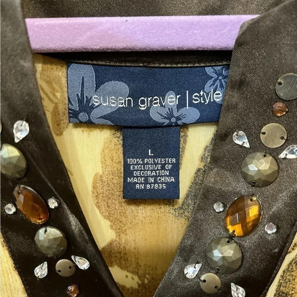 Susan Graver Sheer Blouse NWOT Large - Picture 3 of 9